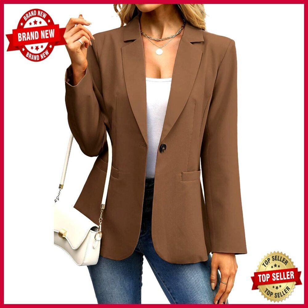 Slim Fit Blazer Long Sleeve Work Office Jacket Lightweight Business Casual